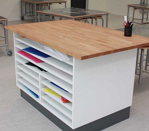 Skærebord med papirreol SKAVE på sokkel