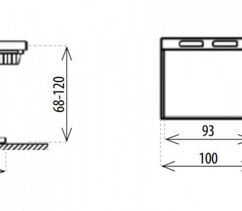 Fritstående 1-søjlet puslebord ASSENS 100x85 cm, silver