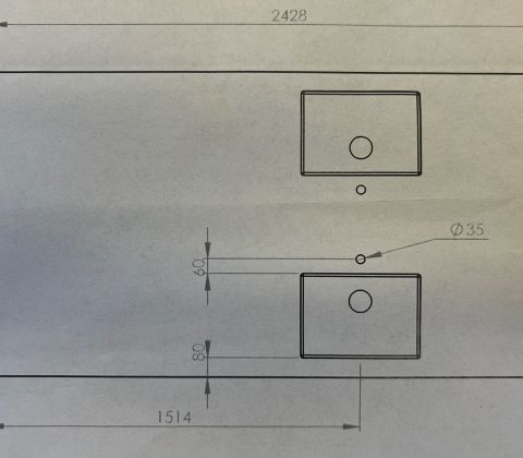 Stålbordplader med vaske